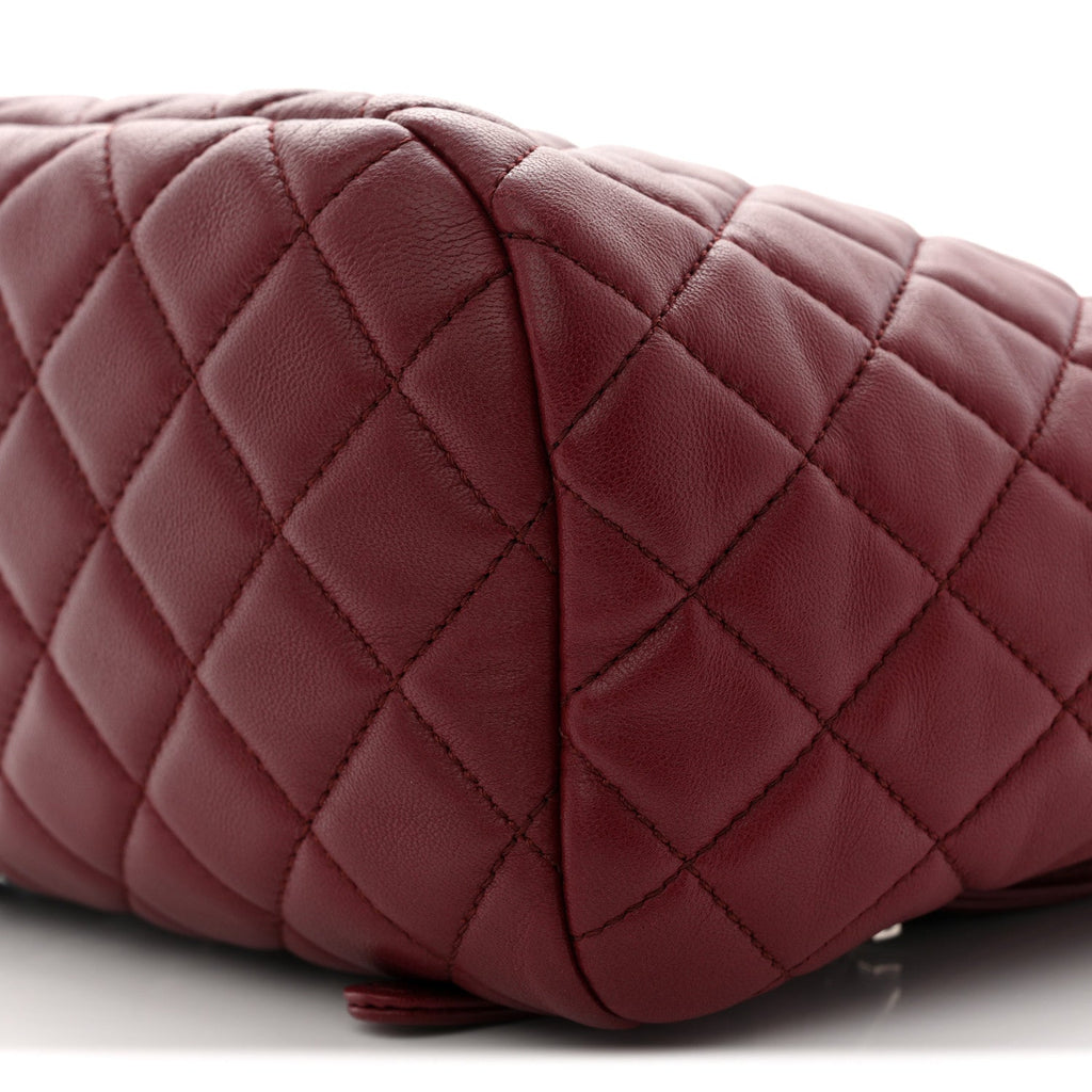 Lambskin Quilted Small Urban Spirit Backpack Red