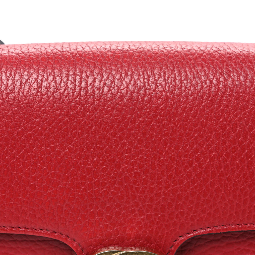 Dollar Calfskin Small Interlocking G Shoulder Bag Red