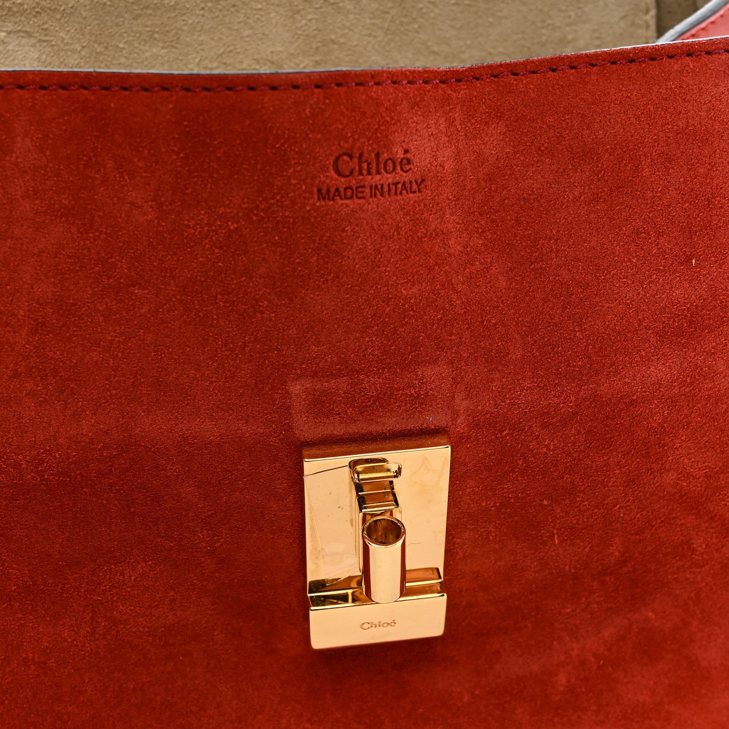 Suede Smooth Calfskin Drew Shoulder Bag Poppy