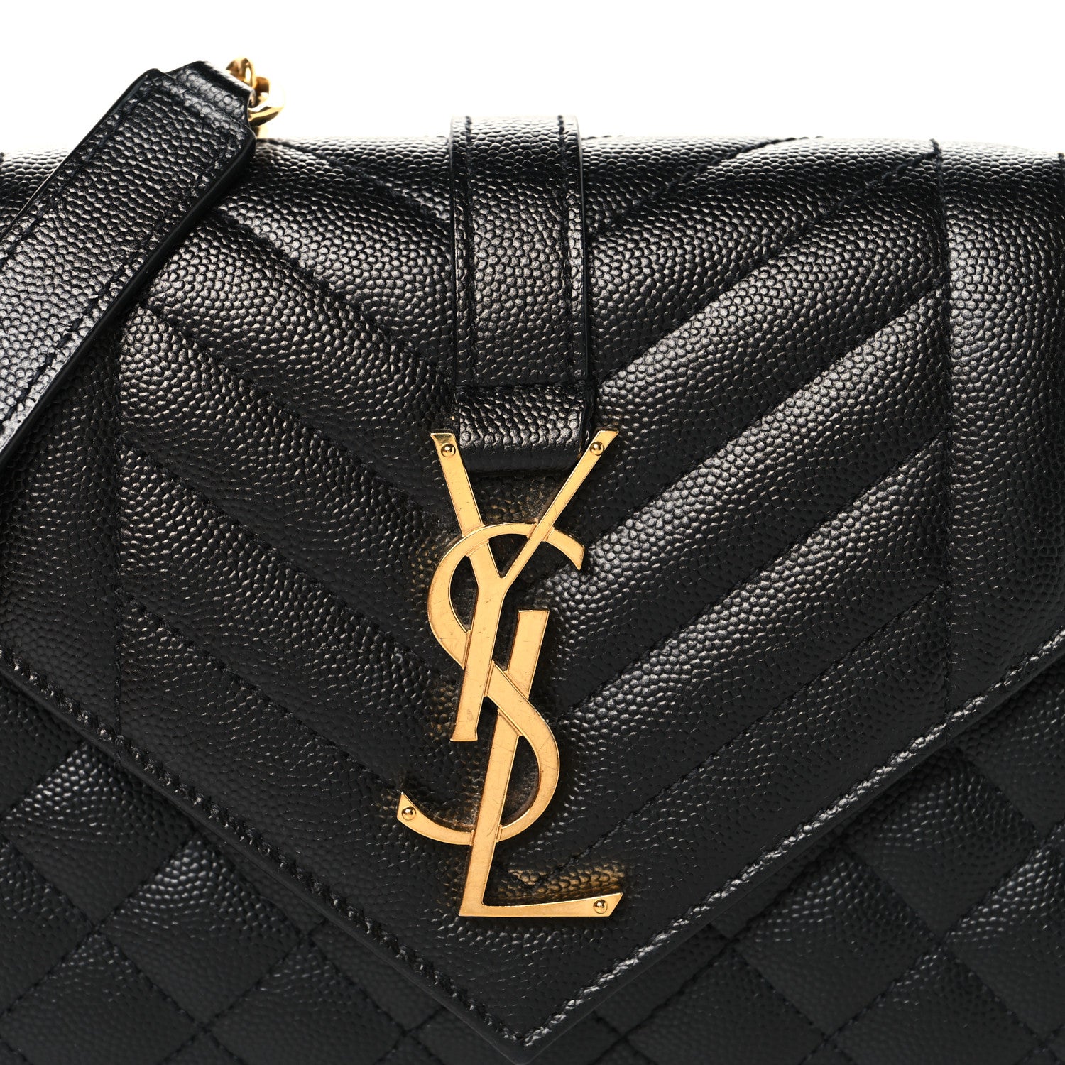 Grain De Poudre Textured Mixed Matelasse Triquilt Small Monogram Satchel Black