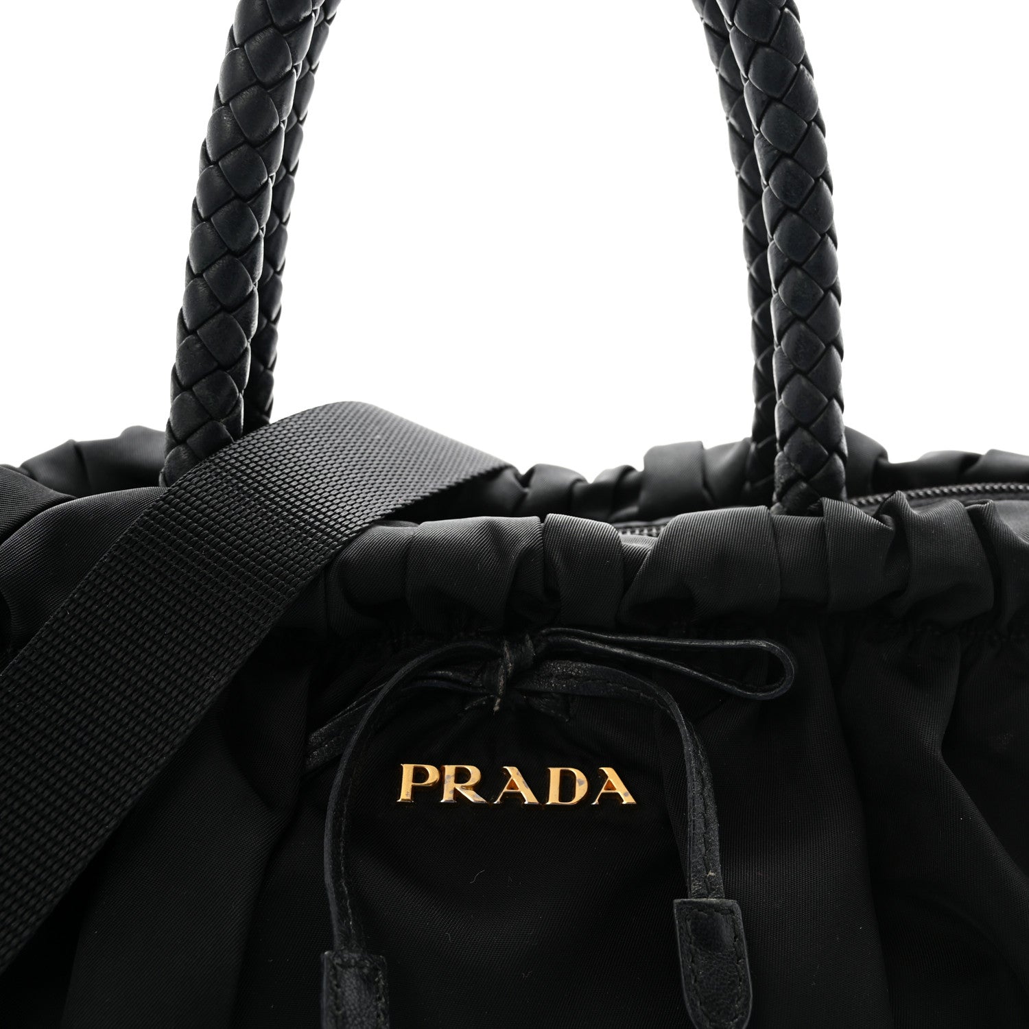 Tessuto Nylon Bow Shoulder Bag Black