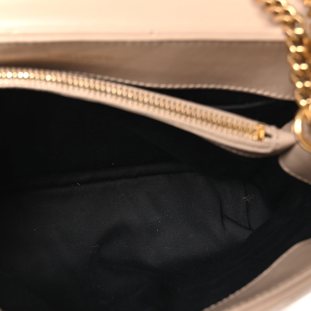 Calfskin Y Quilted Monogram Small Loulou Chain Satchel Dark Beige