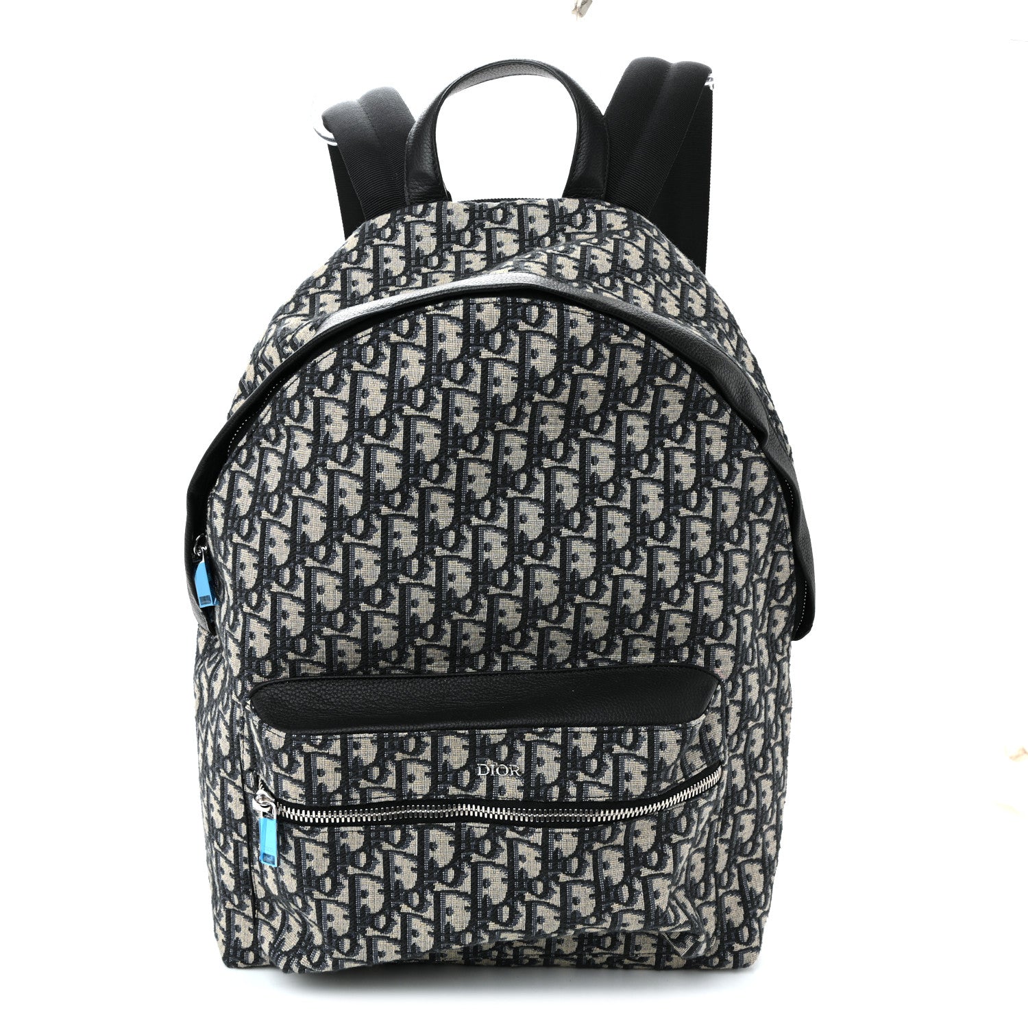 Oblique Calfskin Rider Backpack Beige Black