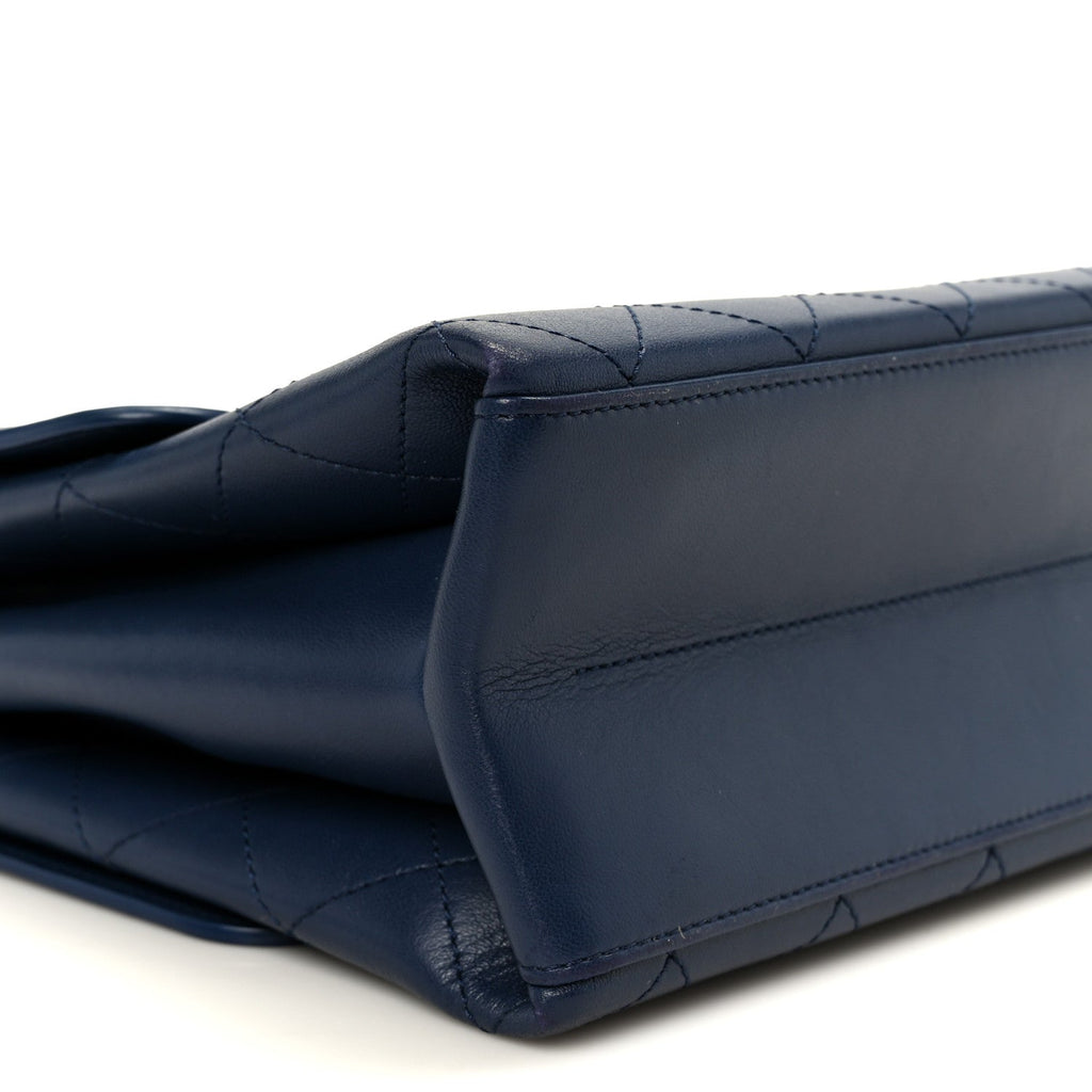Lambskin Stitched Coco Luxe Medium Flap Blue