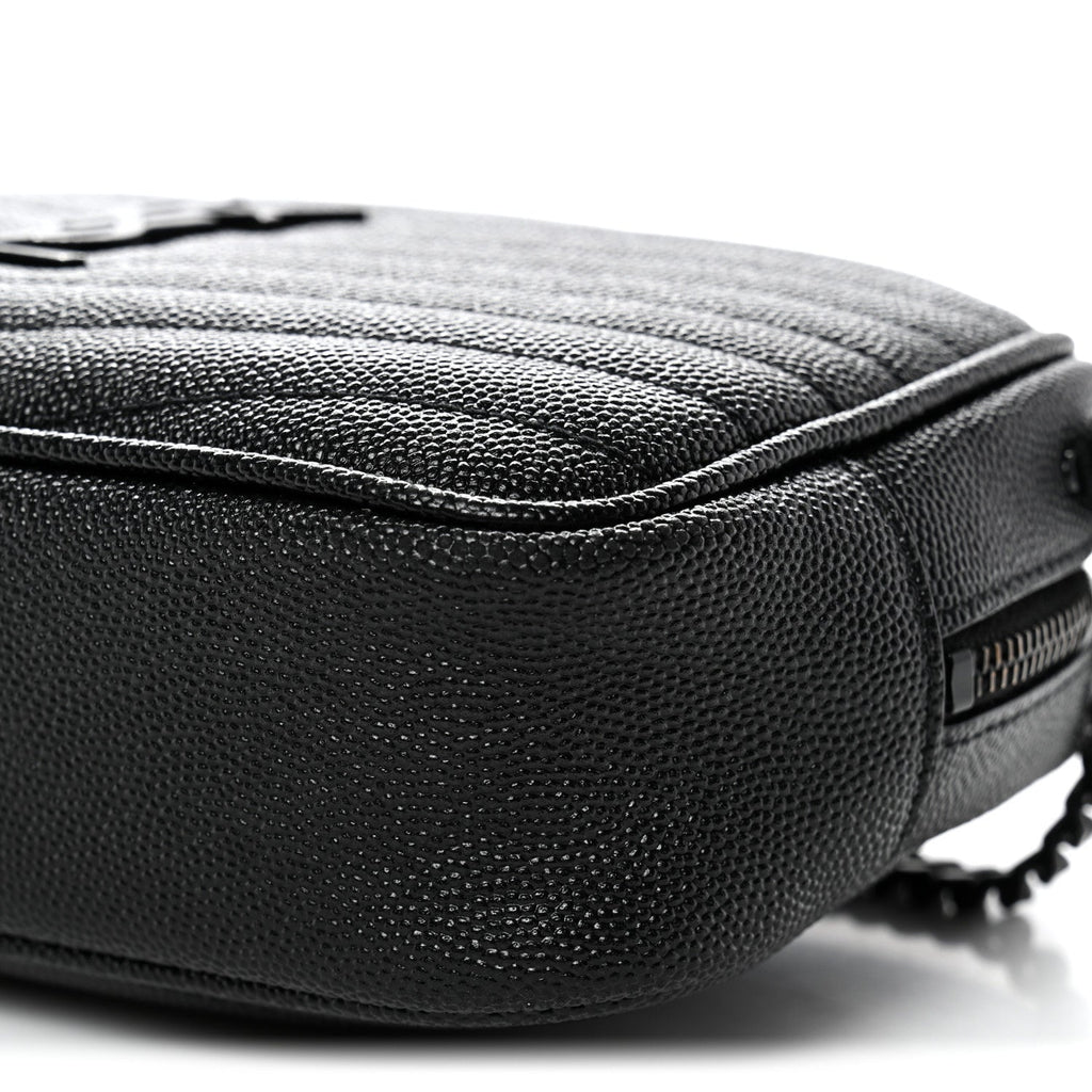 Grain De Poudre Matelasse Monochrome Monogram Mini Lou Camera Bag Black