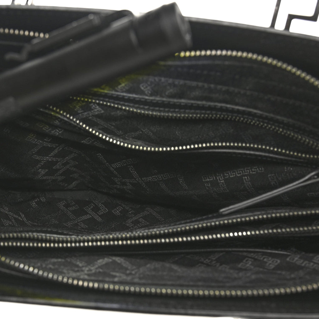 Saffiano Medusa Top Handle Briefcase Black