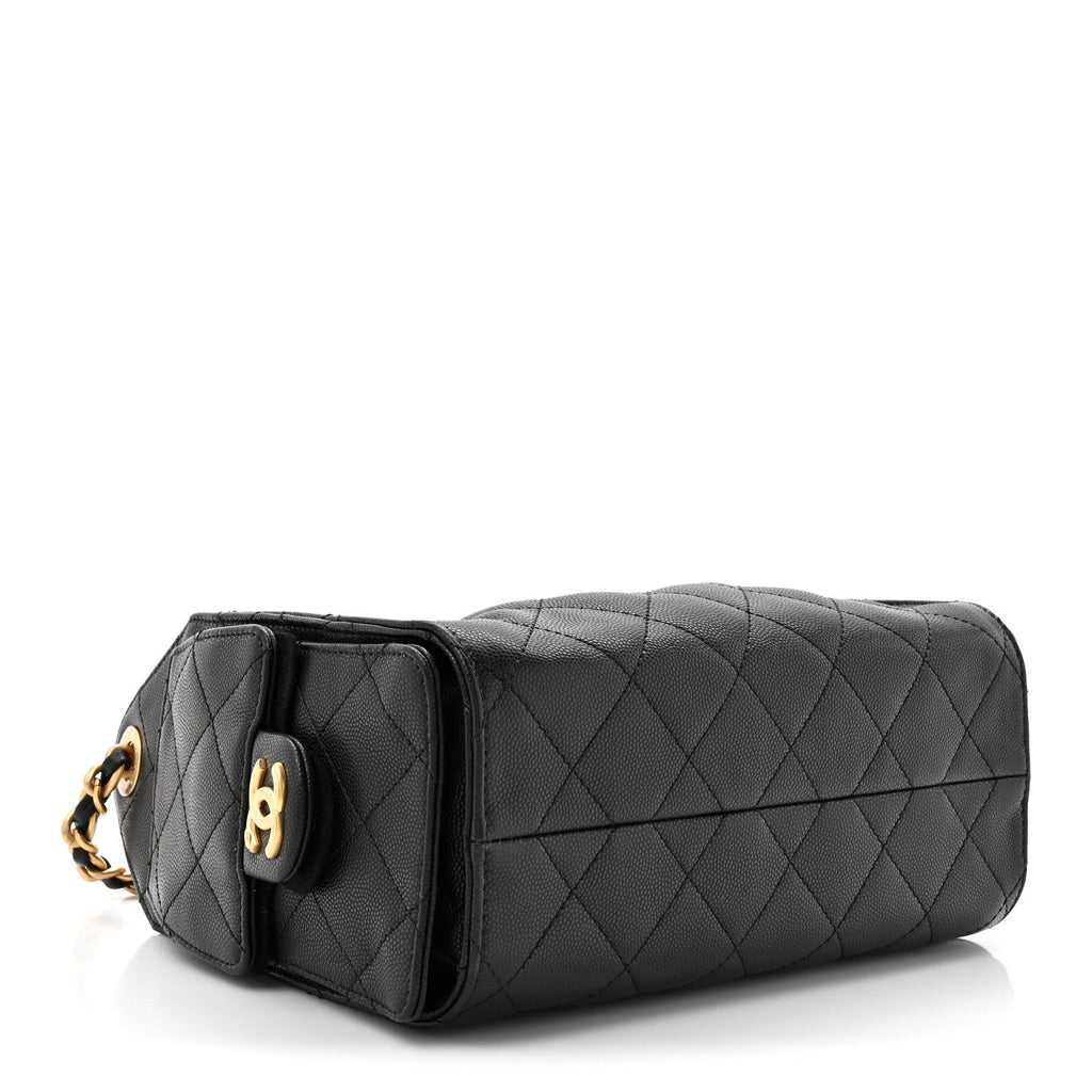 Caviar Quilted Mini Chanel 25 Handbag Black