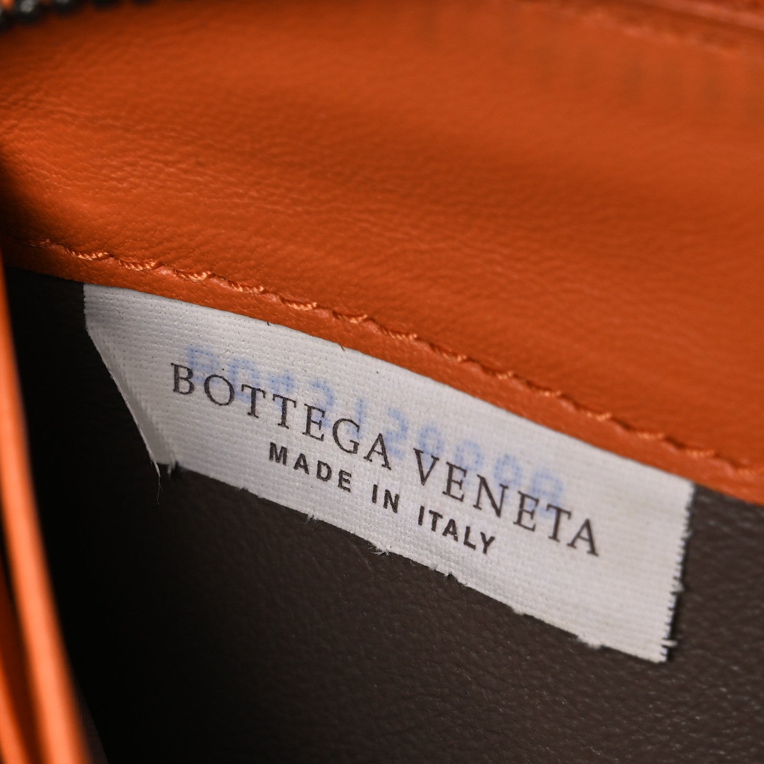 Nappa Intrecciato Zip Around Wallet Orange