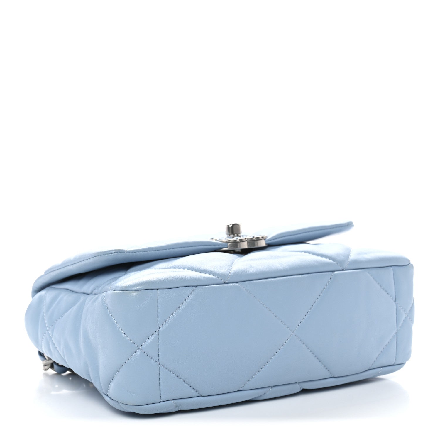 Lambskin Quilted Medium Chanel 19 Flap Light Blue
