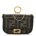 Glazed Fabric FF 1974 Nano Baguette Charm Mogano Panna