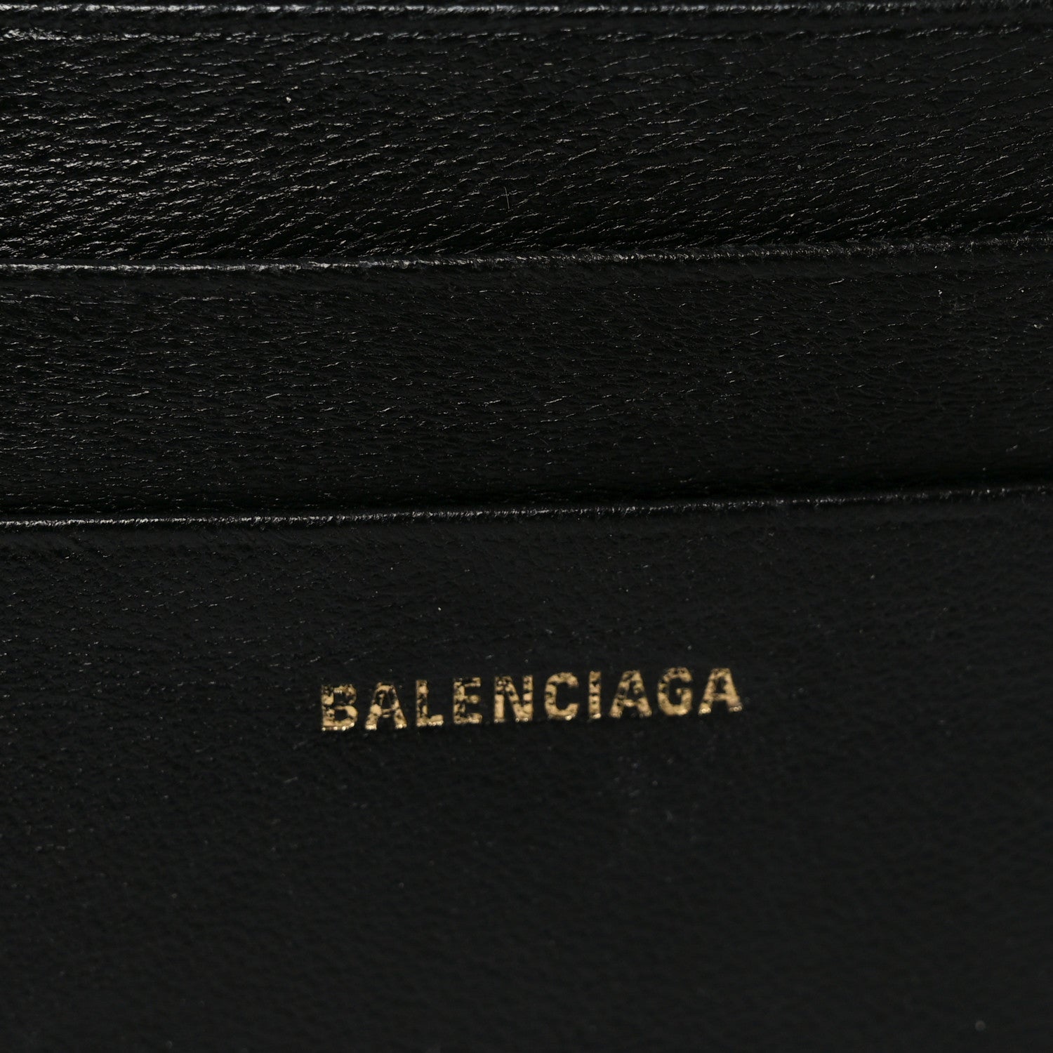 Shiny Box Calfskin Hourglass Compact Wallet Black
