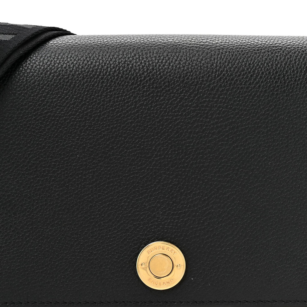 Coated Canvas Calfskin Vintage Check Medium Note Crossbody Bag Black