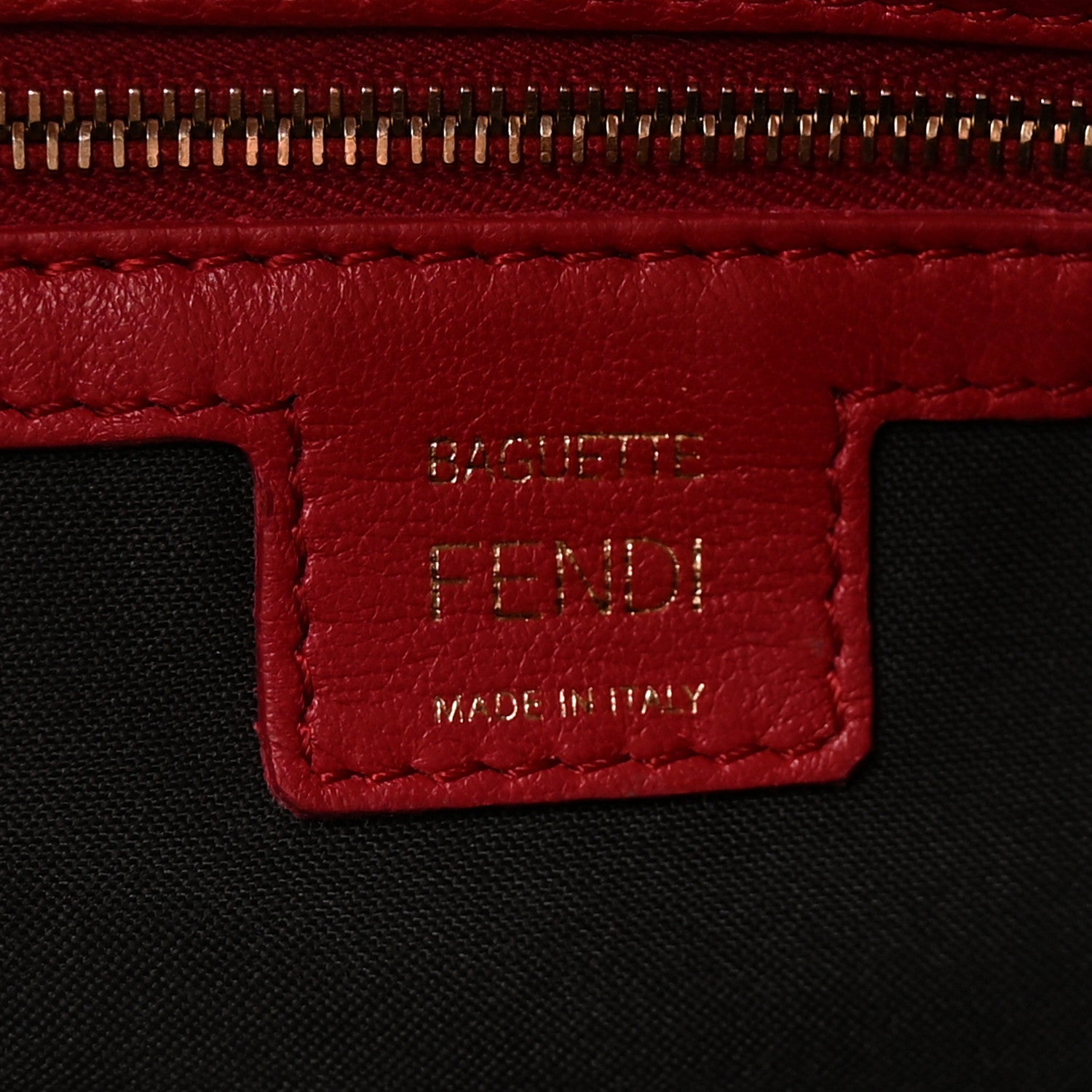 Nappa FF 1974 Embossed Baguette Fragola