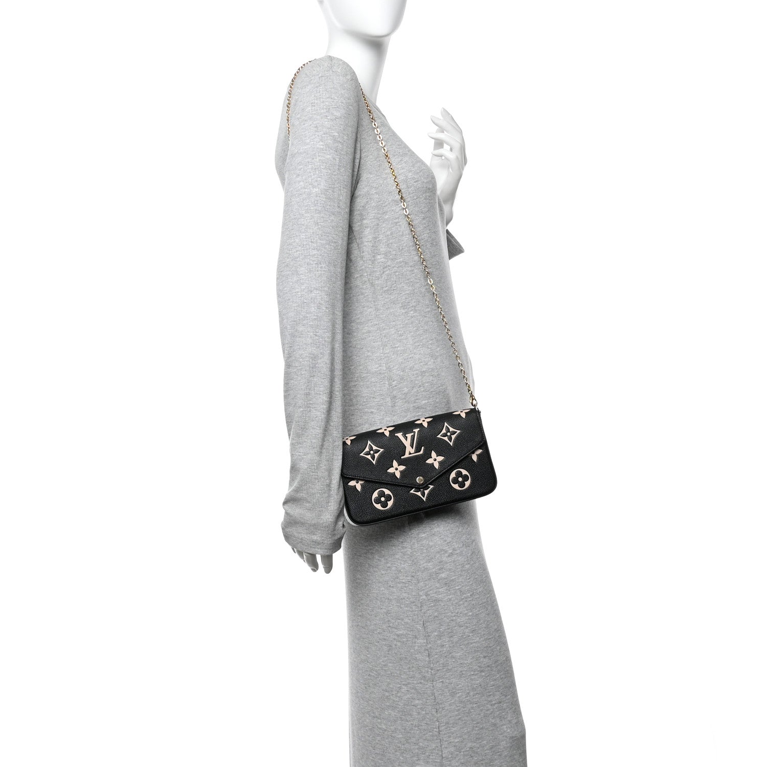 Empreinte Monogram Giant Felicie Pochette Black Beige