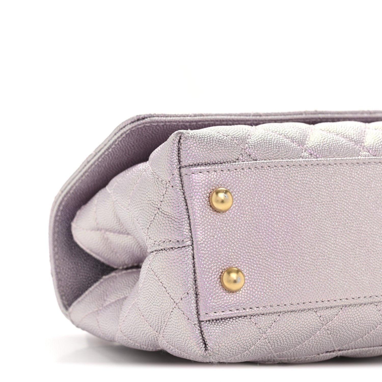 Metallic Caviar Quilted Mini Coco Handle Flap Light Pink