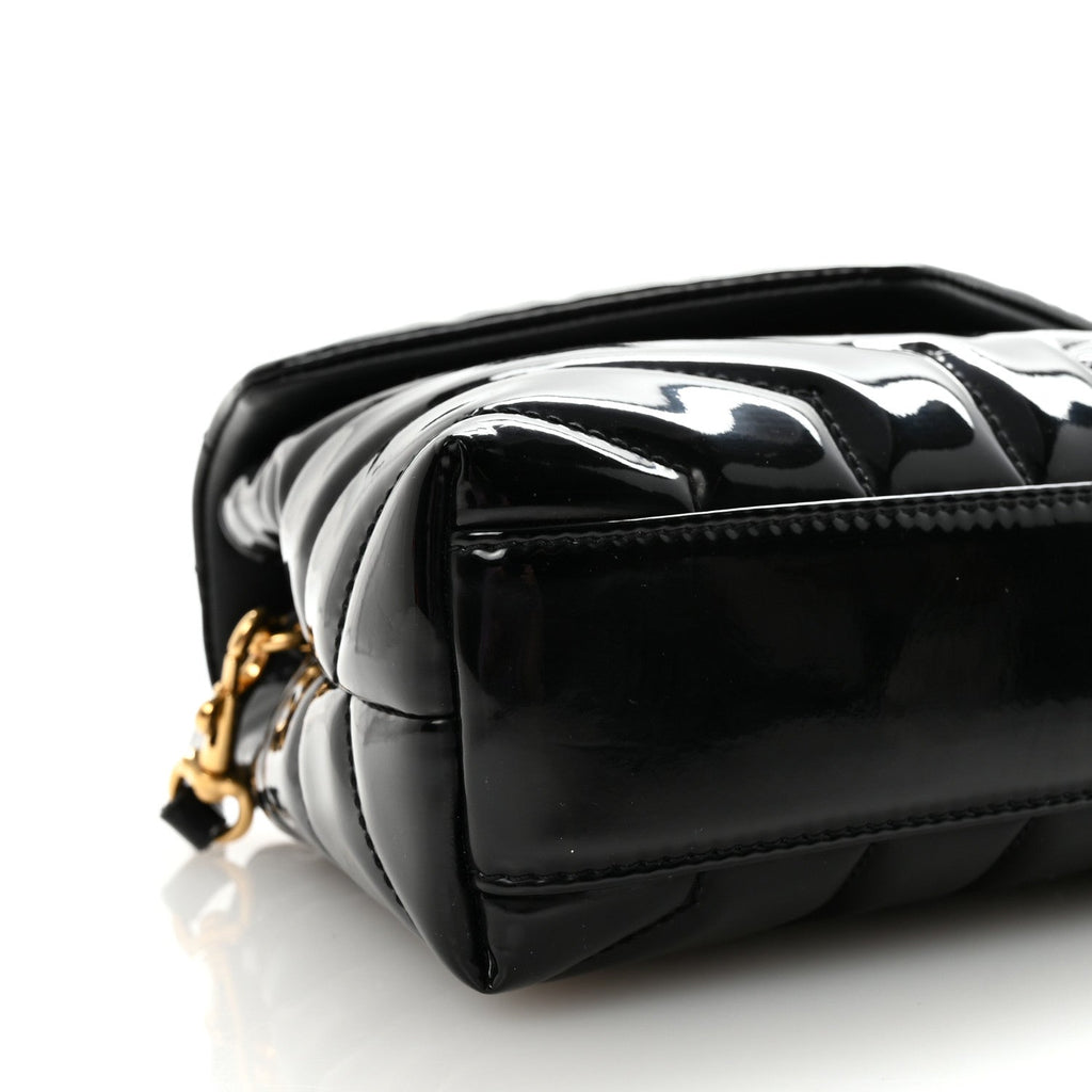Patent Y Quilted Monogram Toy Loulou Crossbody Bag Black