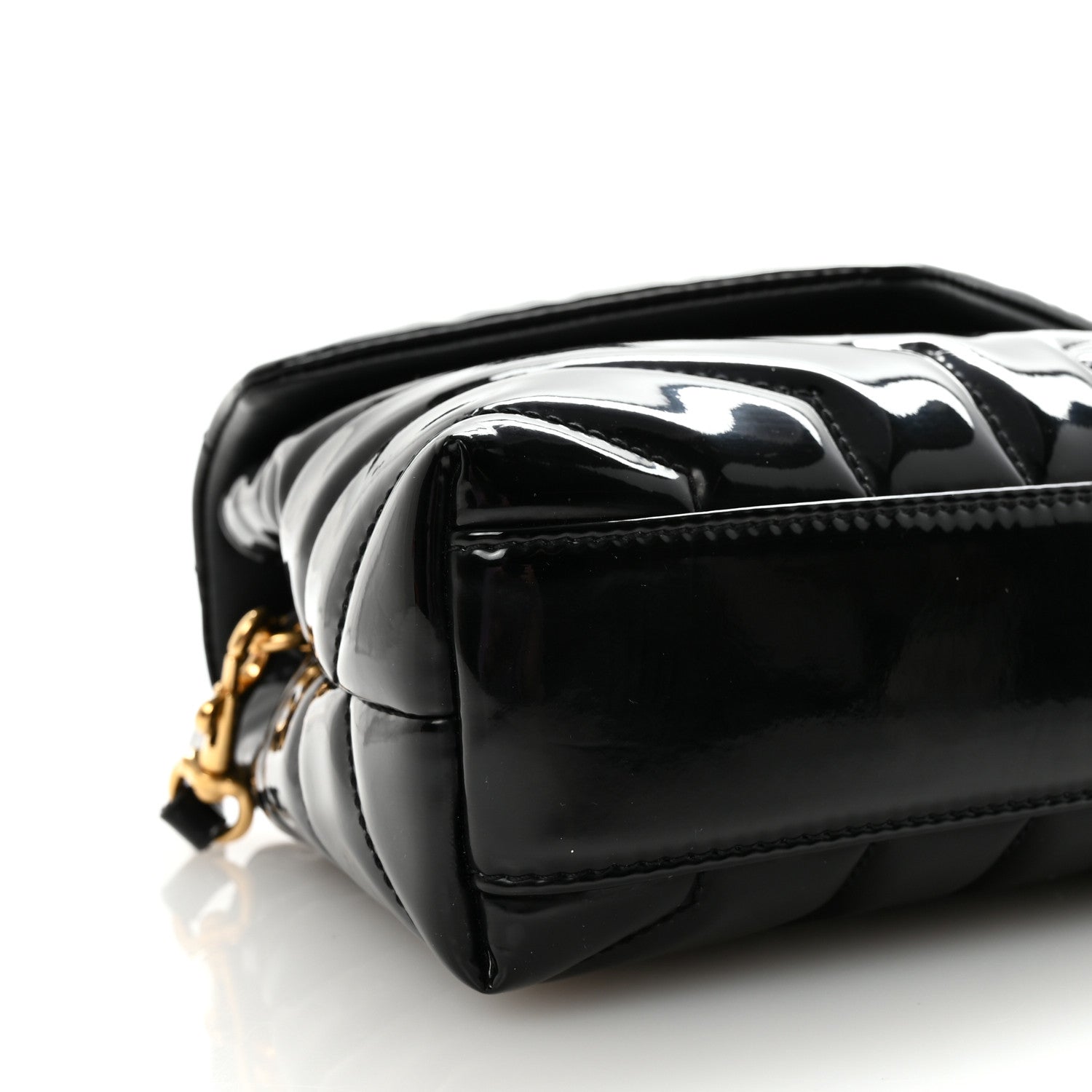 Patent Y Quilted Monogram Toy Loulou Crossbody Bag Black