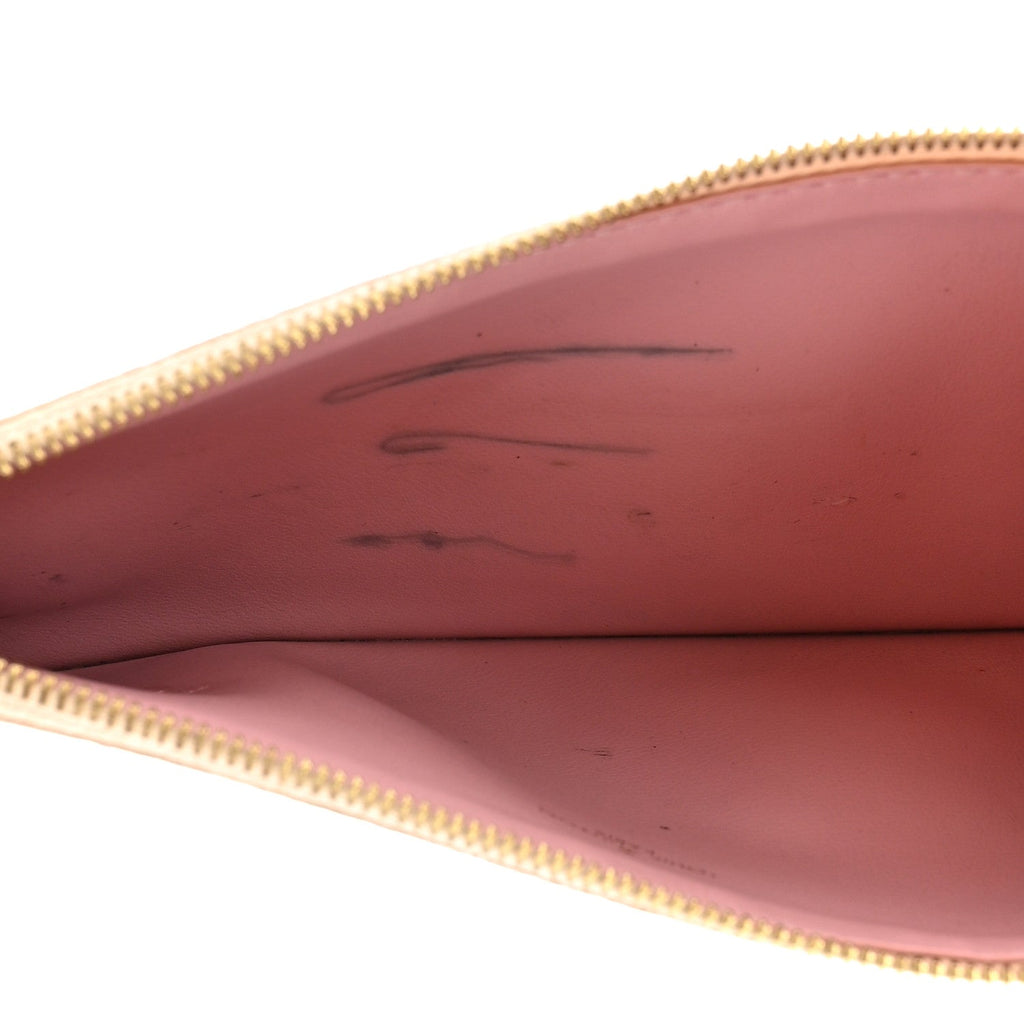 Damier Azur Pochette Felicie Chain Wallet Rose Ballerine