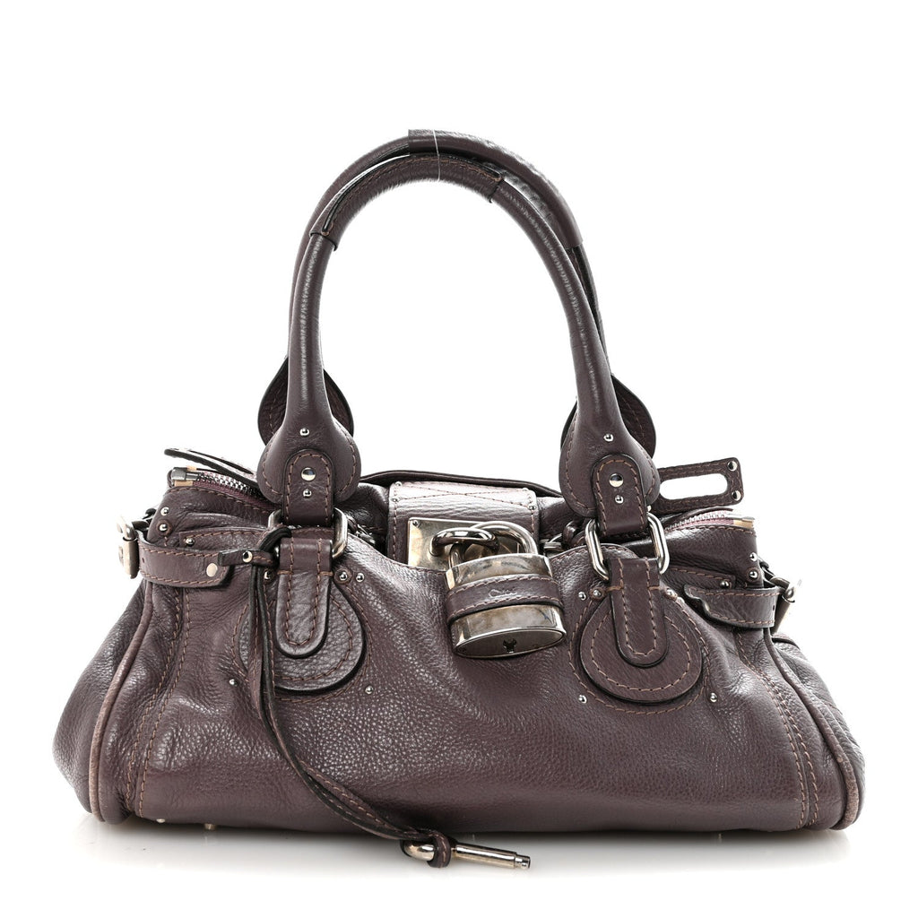 Calfskin Medium Paddington Satchel Purple