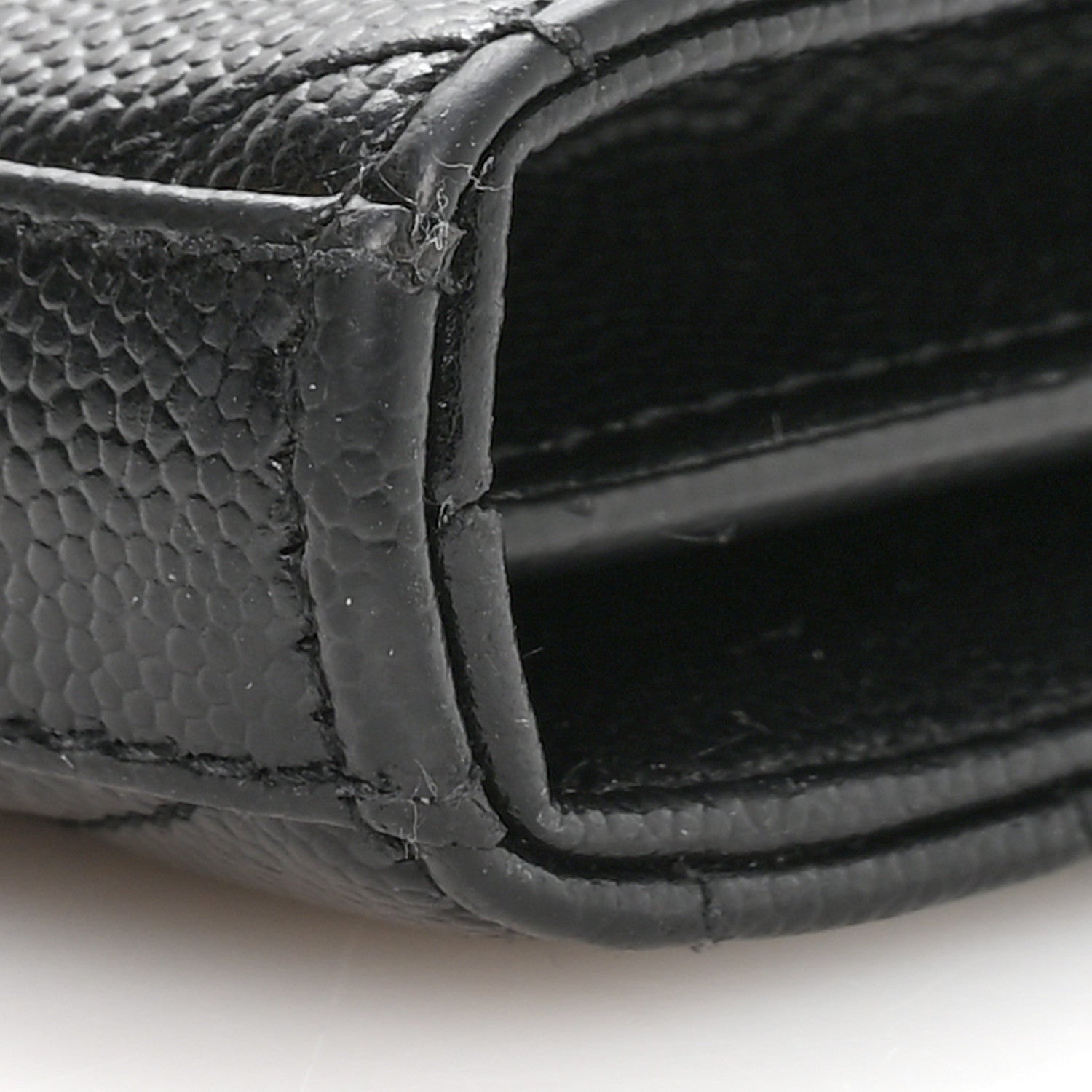 Grain De Poudre Matelasse Chevron Monogram Chain Wallet Black