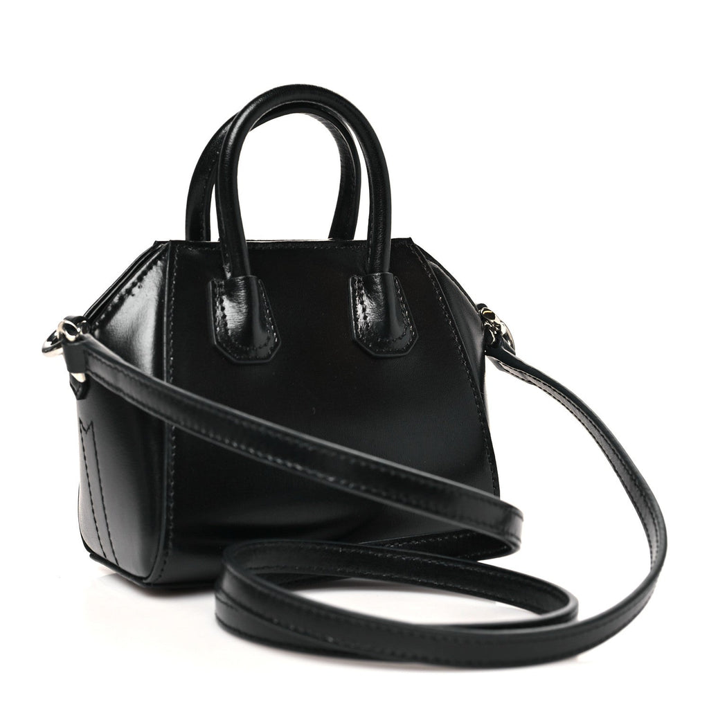 Shiny Lord Calfskin Micro Antigona Black