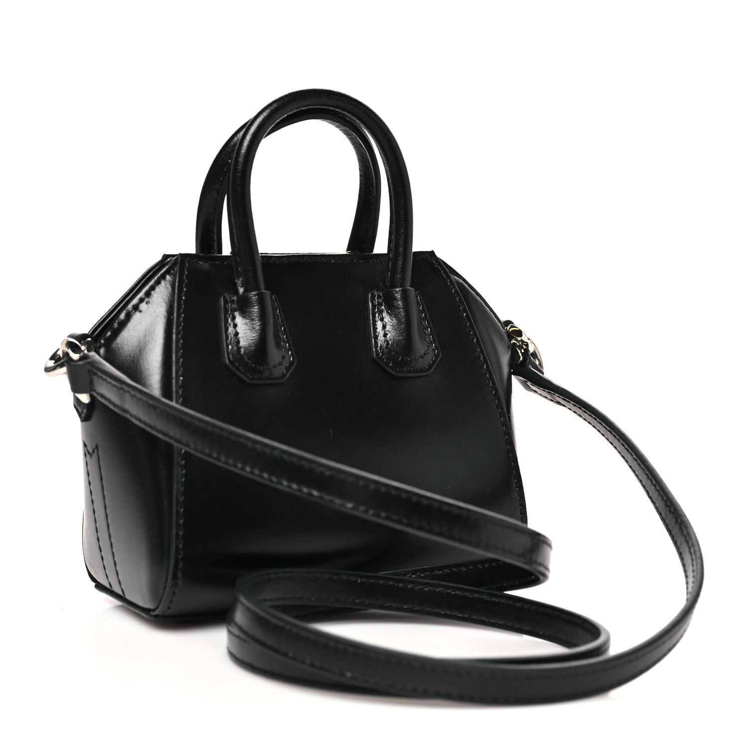 Shiny Lord Calfskin Micro Antigona Black