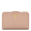 Saffiano Metal Compact Zip Around Wallet Cammeo