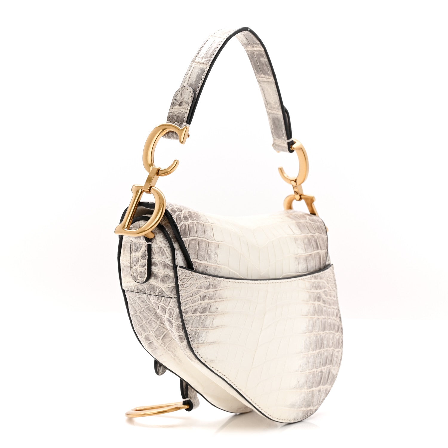 Niloticus Crocodile Himalaya Mini Saddle Bag Latte