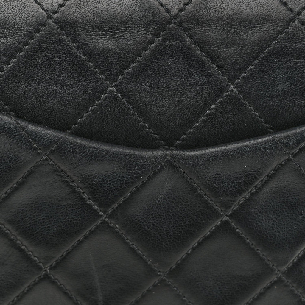 Lambskin Quilted Small Double Flap Black