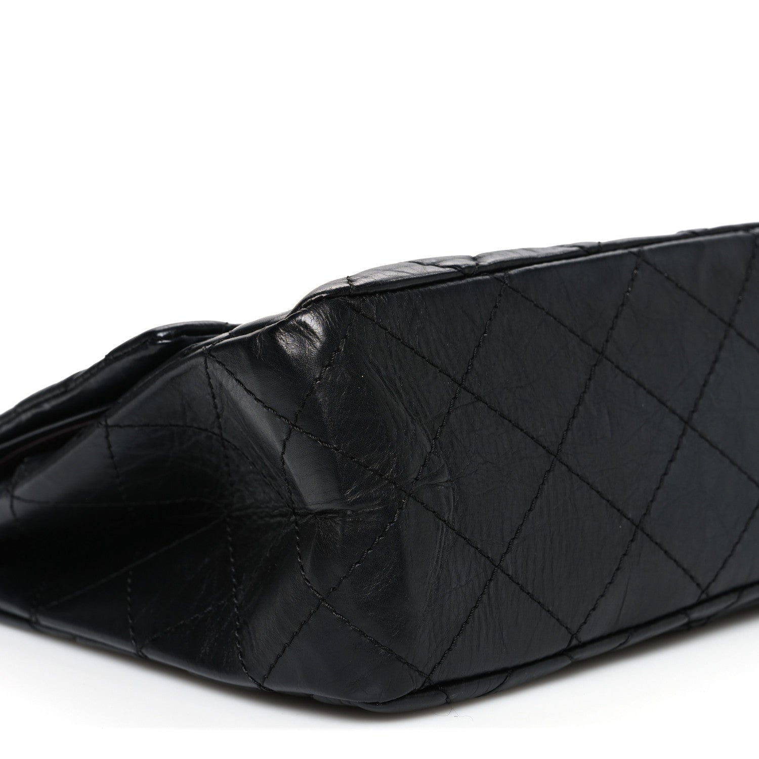 Aged Calfskin Quilted 2.55 Reissue 227 Flap Black