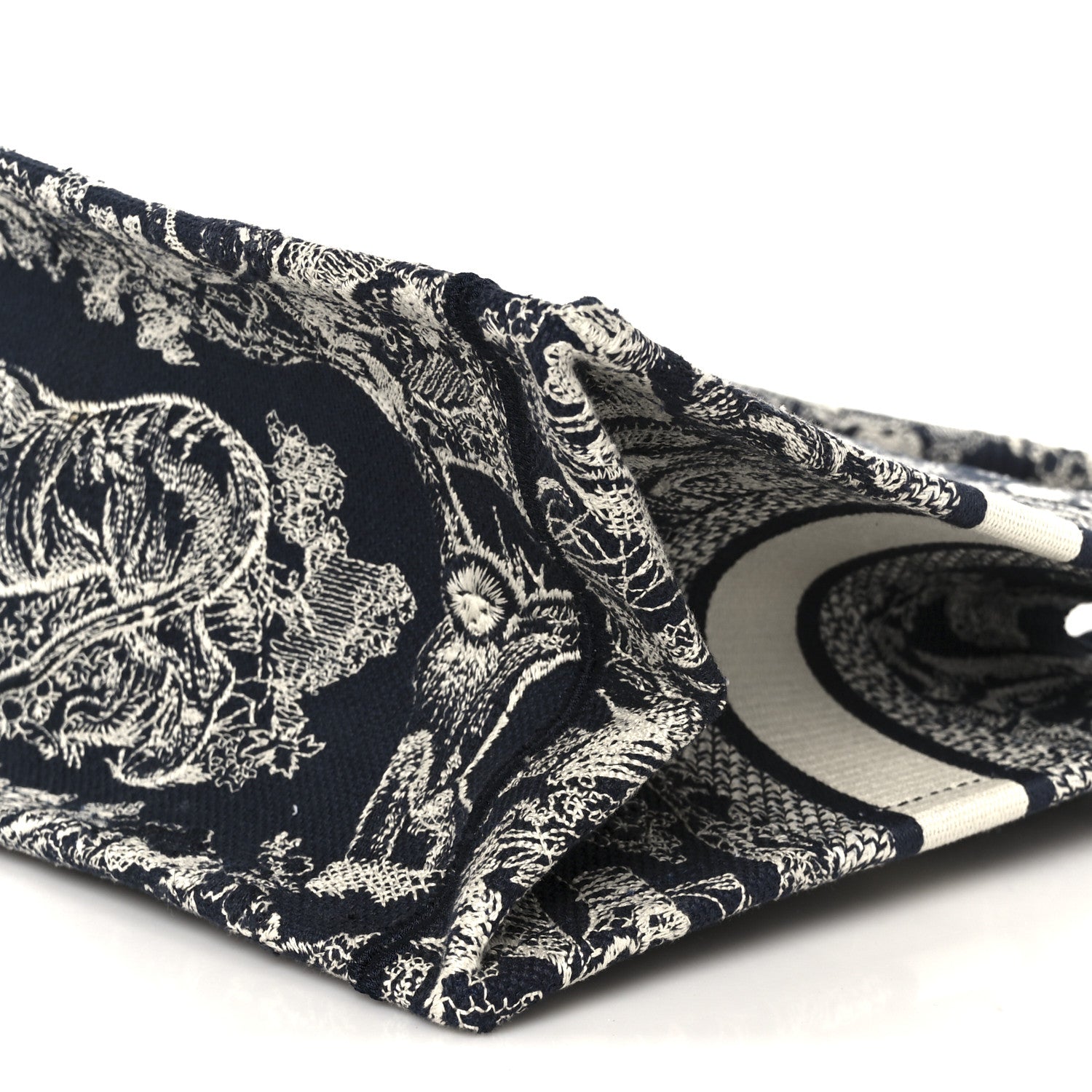 Canvas Embroidered Small Dioriviera Toile De Jouy Book Tote Blue