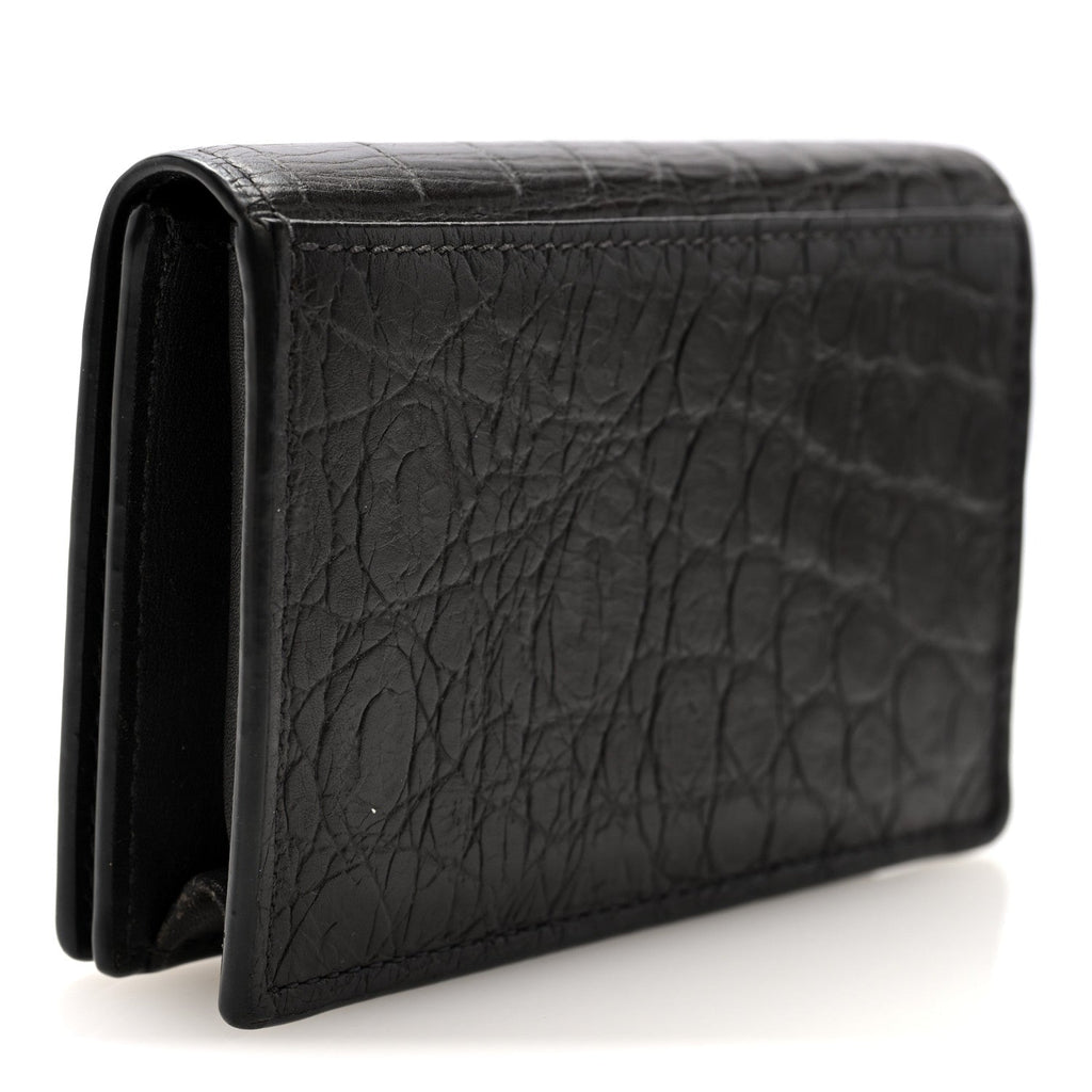 Calfskin Crocodile Embossed Business  Case Coal
