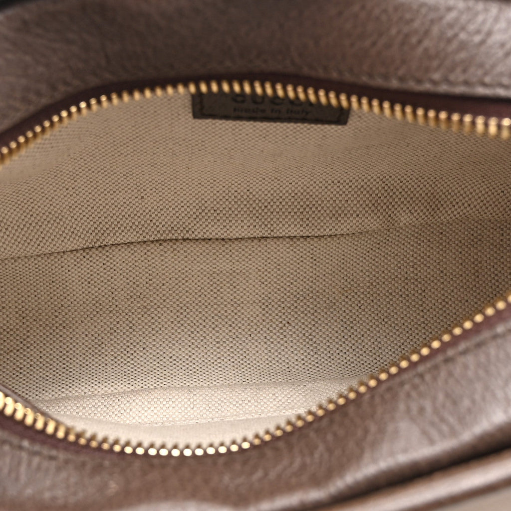 Monogram Jumbo GG Textured Dollar Calfskin Web Mini Crossbody Bag Camel Ebony New Acero