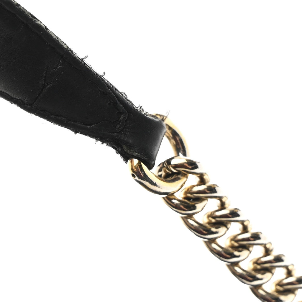 Pebbled Calfskin Medium Soho Chain Shoulder Bag Black