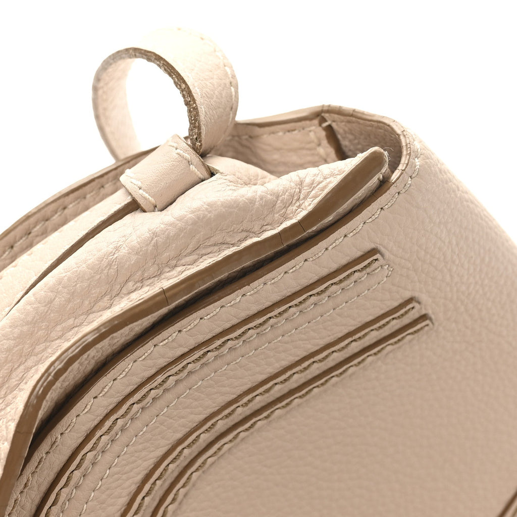 Grained Calfskin Mini Marcie Saddle Bag Blush Nude
