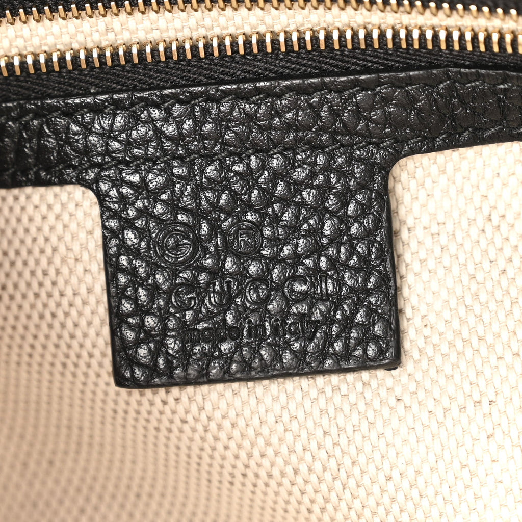 Pebbled Calfskin Medium Soho Chain Shoulder Bag Black