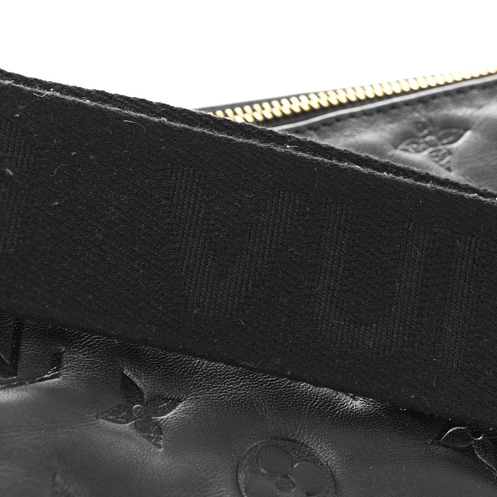 Lambskin Embossed Monogram Coussin MM Black