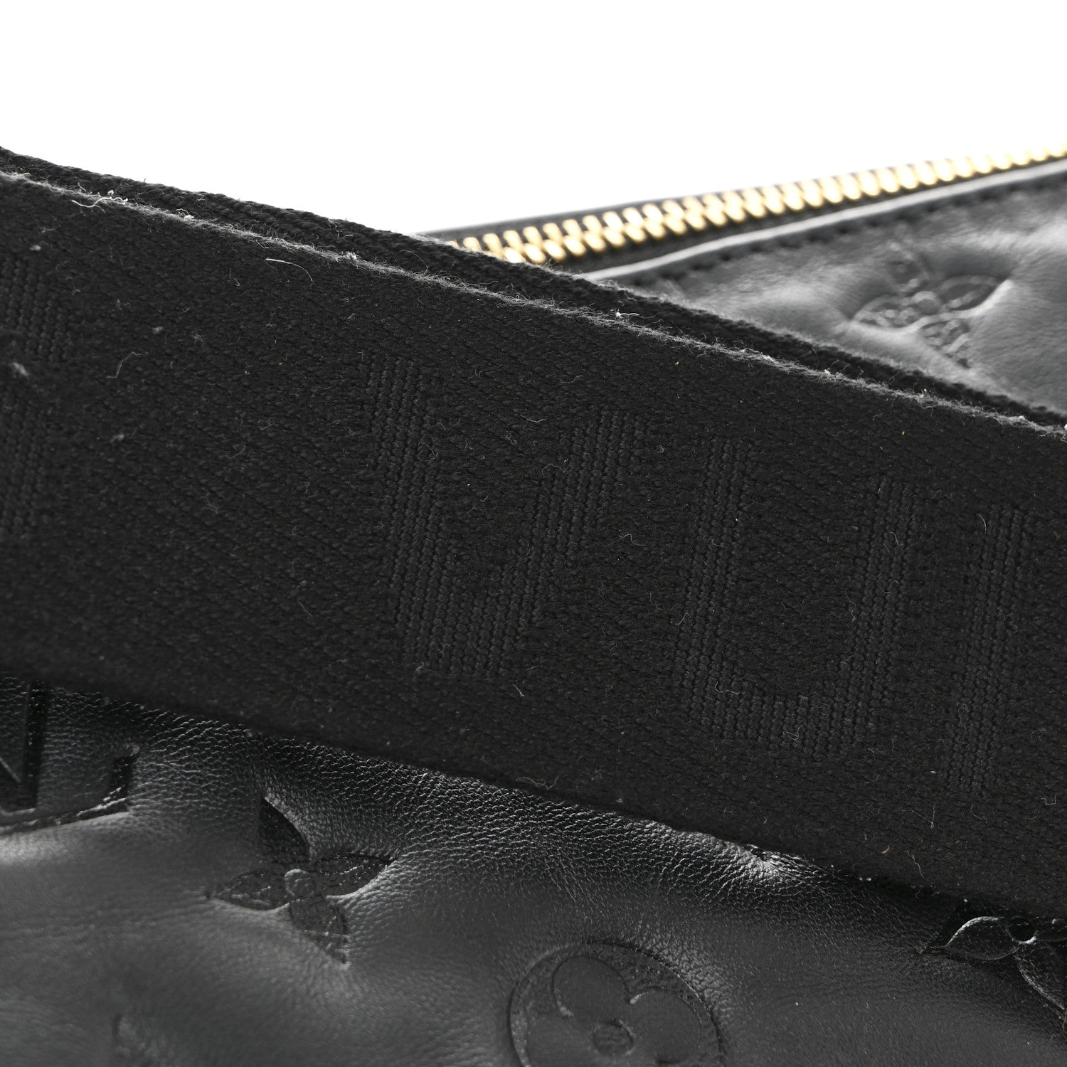 Lambskin Embossed Monogram Coussin MM Black