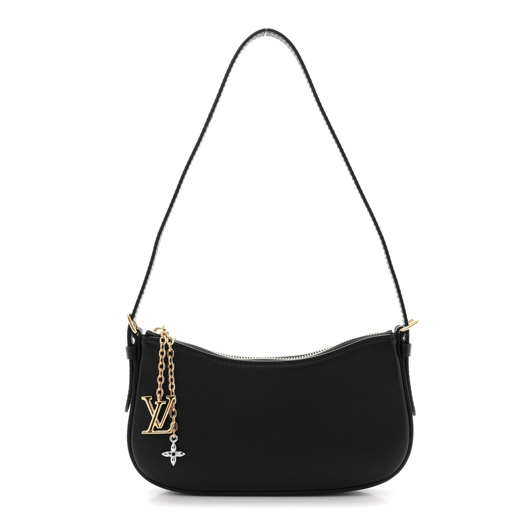 Calfskin LV Bloom Pochette  Black