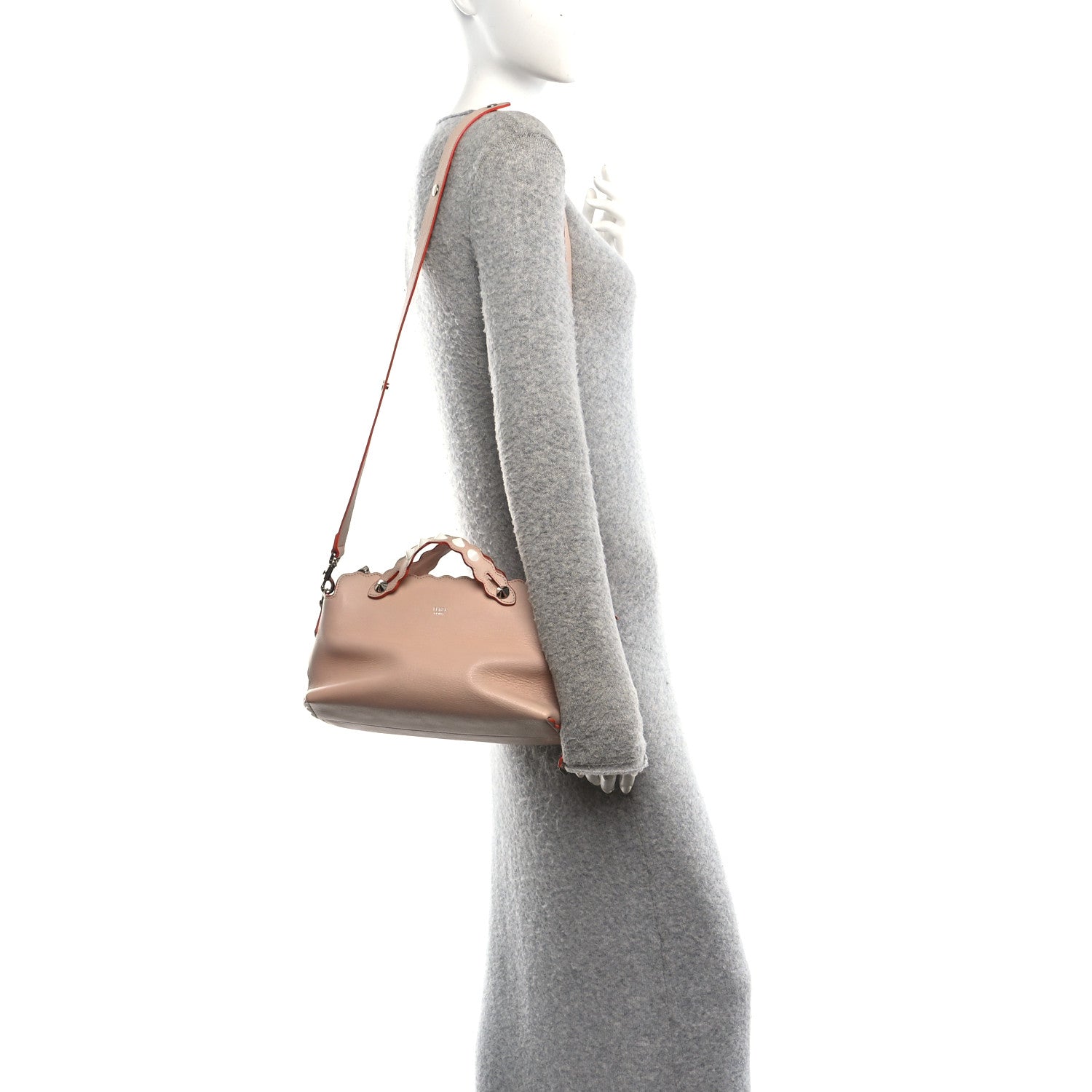 Vitello Dolce Scalloped Studded Medium By The Way Boston Bag Plaster