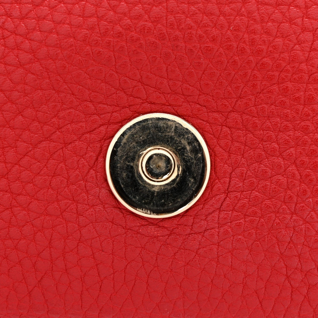 Pebbled Calfskin Medium Soho Flap Crossbody Tabasco Red