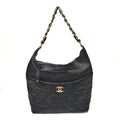 Calfskin Quilted Close To Me Hobo Black
