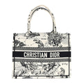 Canvas Zodiac Toile De Jouy Embroidered Medium Book Tote Latte