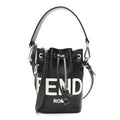 Vitello King F is Fendi Logo Embossed Mini Mon Tresor Bucket Bag Black