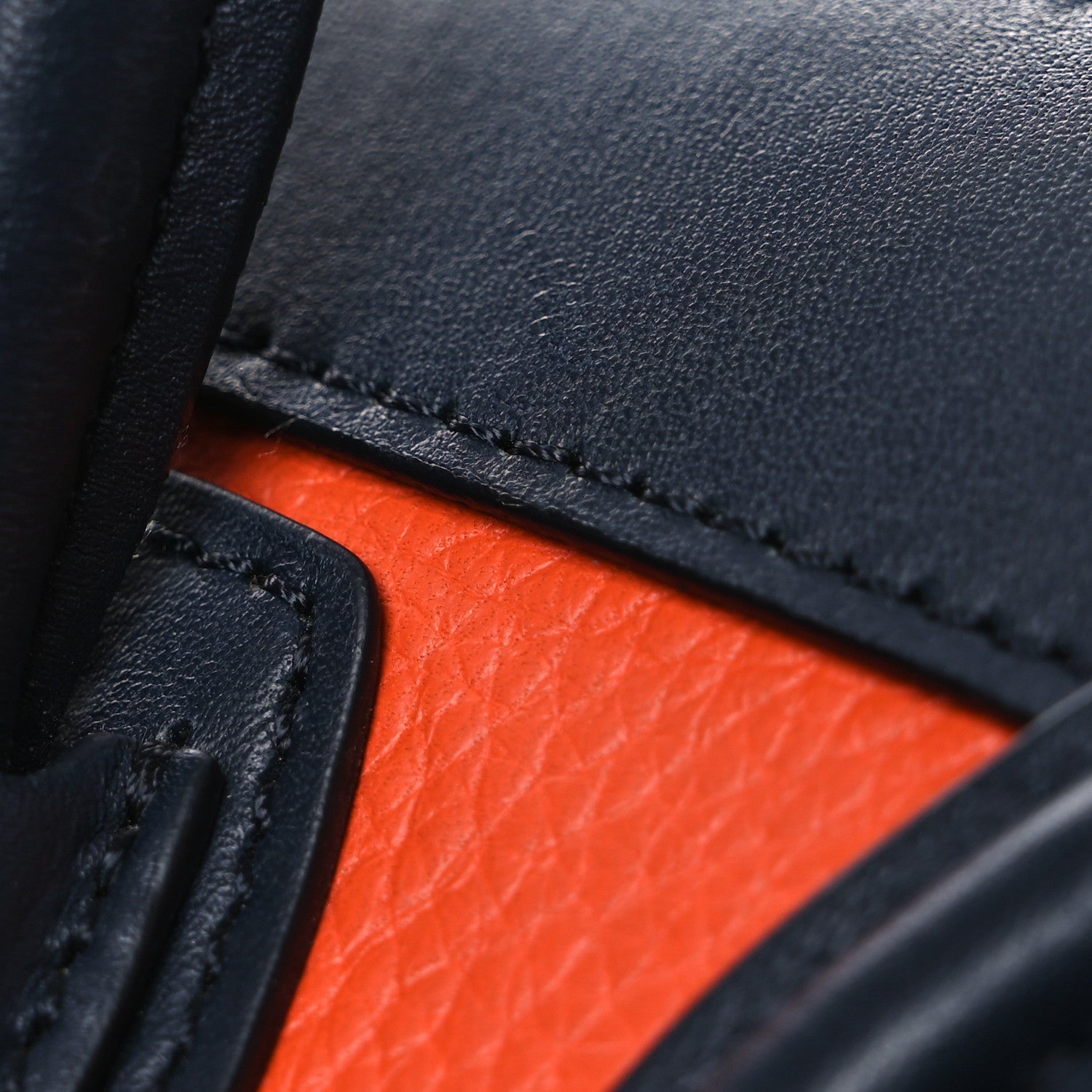 Elephant Calfskin Nano Tri-Color Luggage Bright Orange