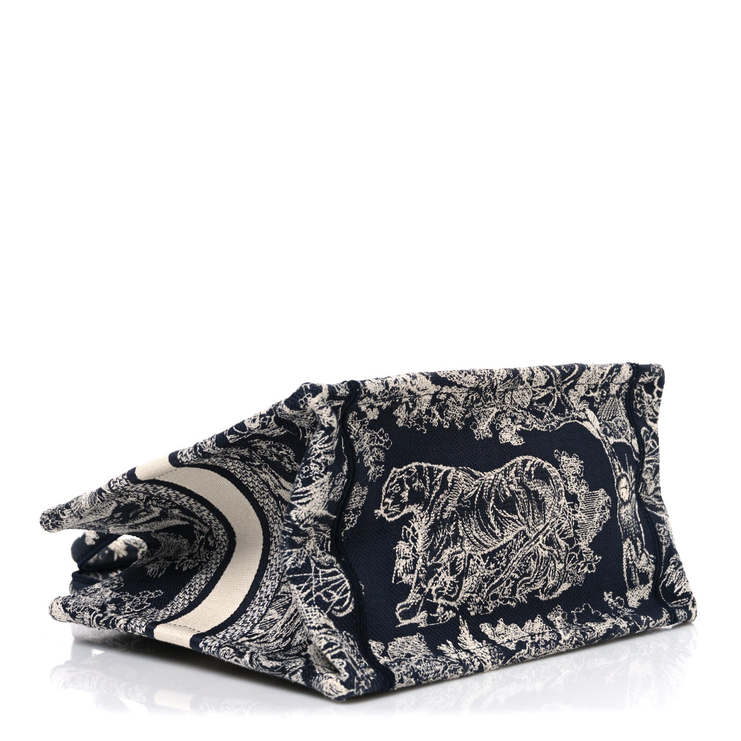 Canvas Embroidered Small Dioriviera Toile De Jouy Book Tote Blue