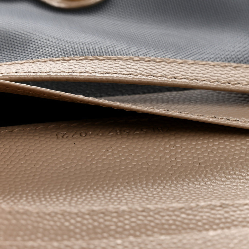 Grain De Poudre Matelasse Chevron Monogram Zipped  Case Dark Beige