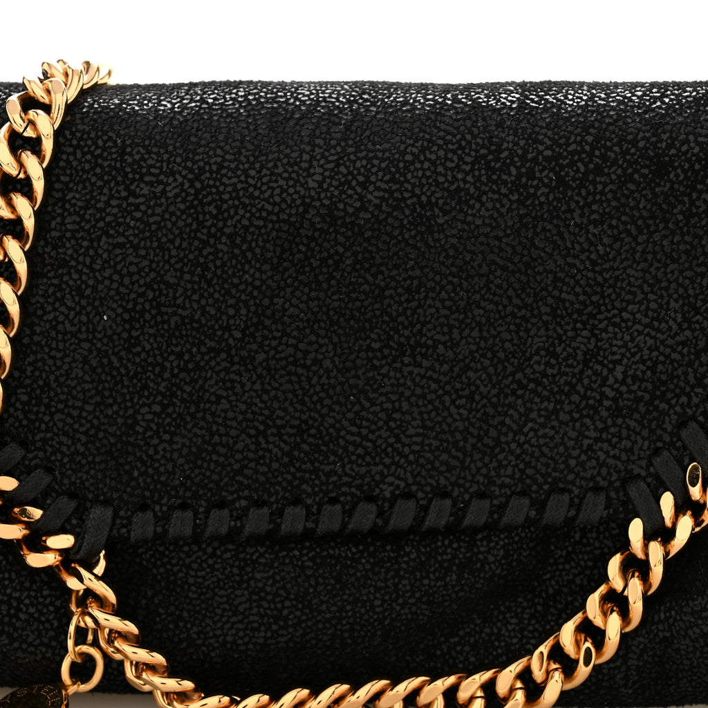 Shaggy Deer Tiny Fold Over Falabella Tote Black