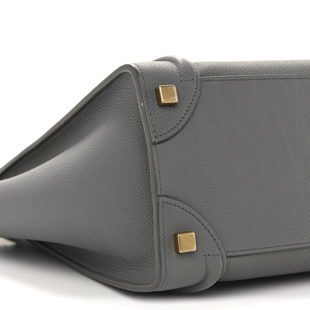 Baby Drummed Calfskin Micro Luggage Kohl