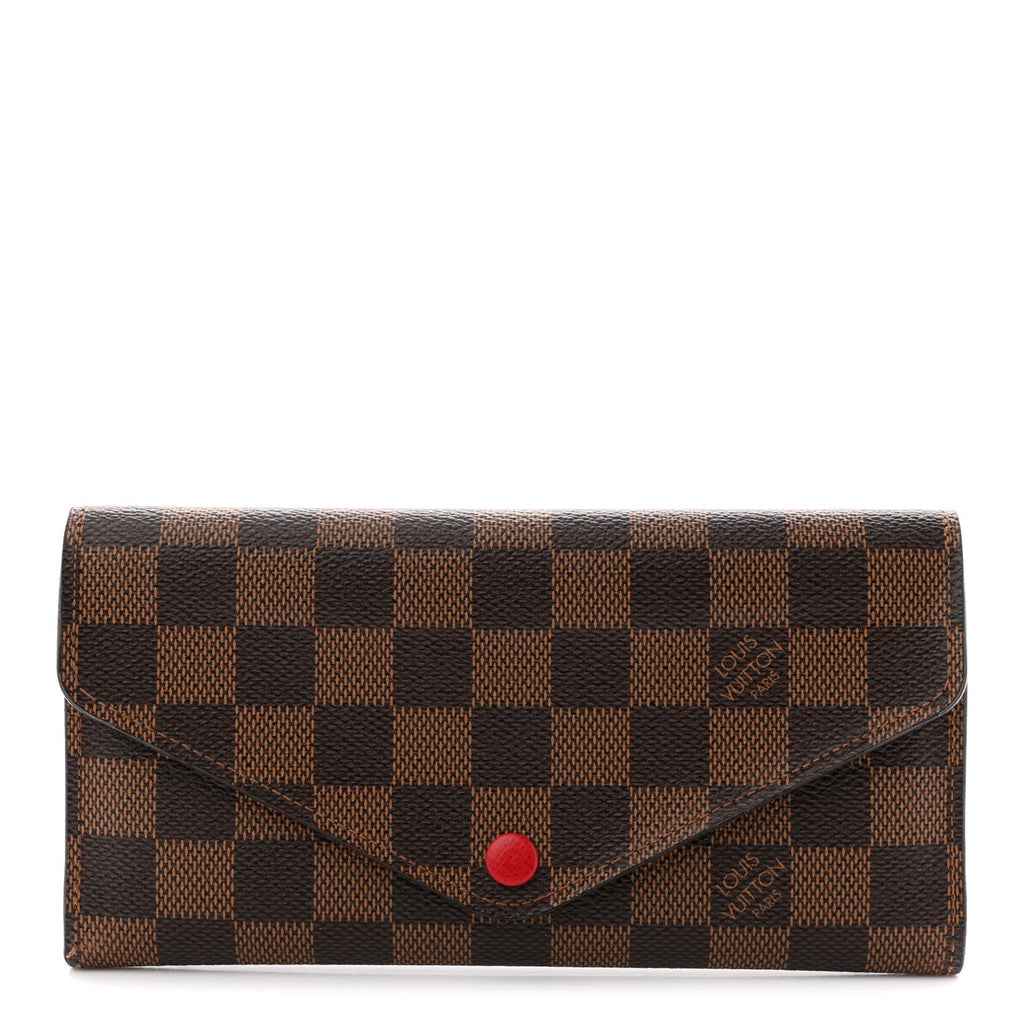 Damier Ebene Josephine Wallet Red